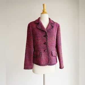 TALBOTS Petites Pink Tweed Blazer | Made in USA | Petite 12